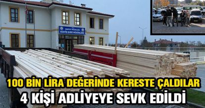 100 BİN LİRA DEĞERİNDE KERESTE ÇALDILAR