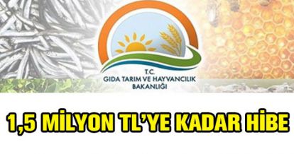 1,5 MİLYON TL'YE KADAR HİBE