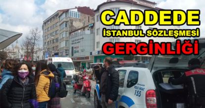 POLİSLE EYLEMCİLER ARASINDA GERGİNLİK