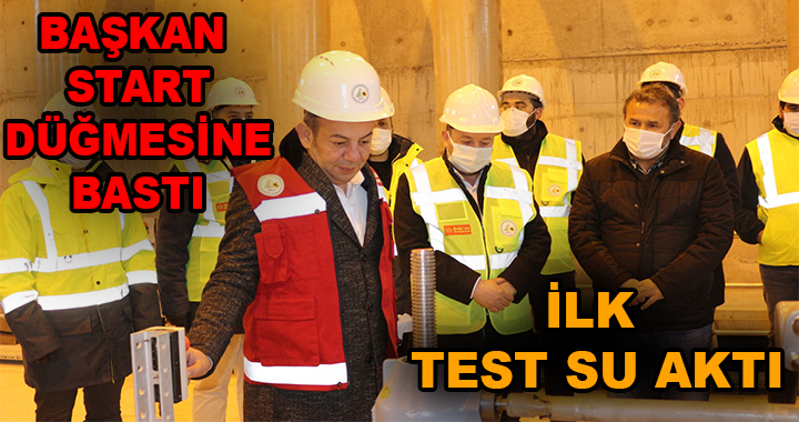 ARITMA TESİSİNE İLK SUYU BAŞKAN ÖZCAN VERDİ