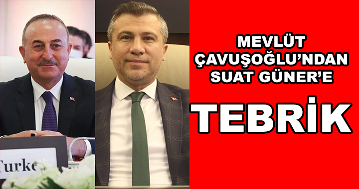 BAKAN ÇAVUŞOĞLU, SUAT GÜNER'İ TEBRİK ETTİ
