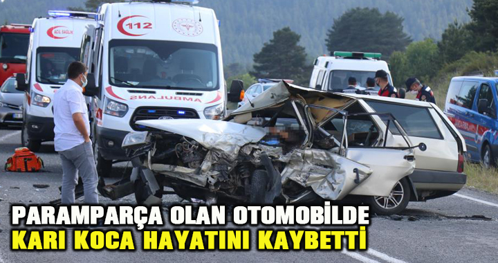 Ciple çarpışan otomobilin hurdaya döndüğü kazada 2 kişi öldü, 4 kişi yaralandı