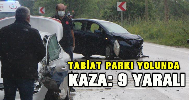 Abant Tabiat Parkı yolunda meydana gelen trafik kazasında 1’i çocuk toplam 9 kişi yaralandı