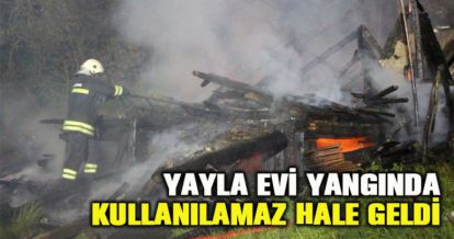 Ahşap evleri yanan anne ve kızı evsiz kaldı