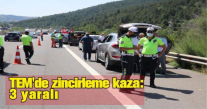 2 otomobil, 1 cip ve 1 hafif ticari aracın karıştığı zincirleme trafik kazasında 3 kişi yaralandı.