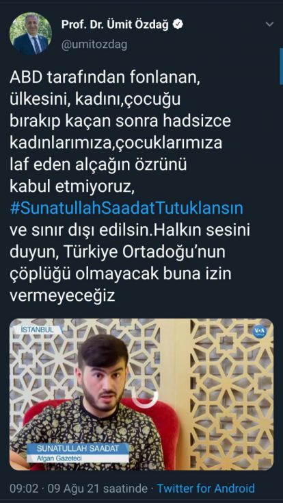 AFGAN GAZETECİYE TEPKİLER BÜYÜYOR
