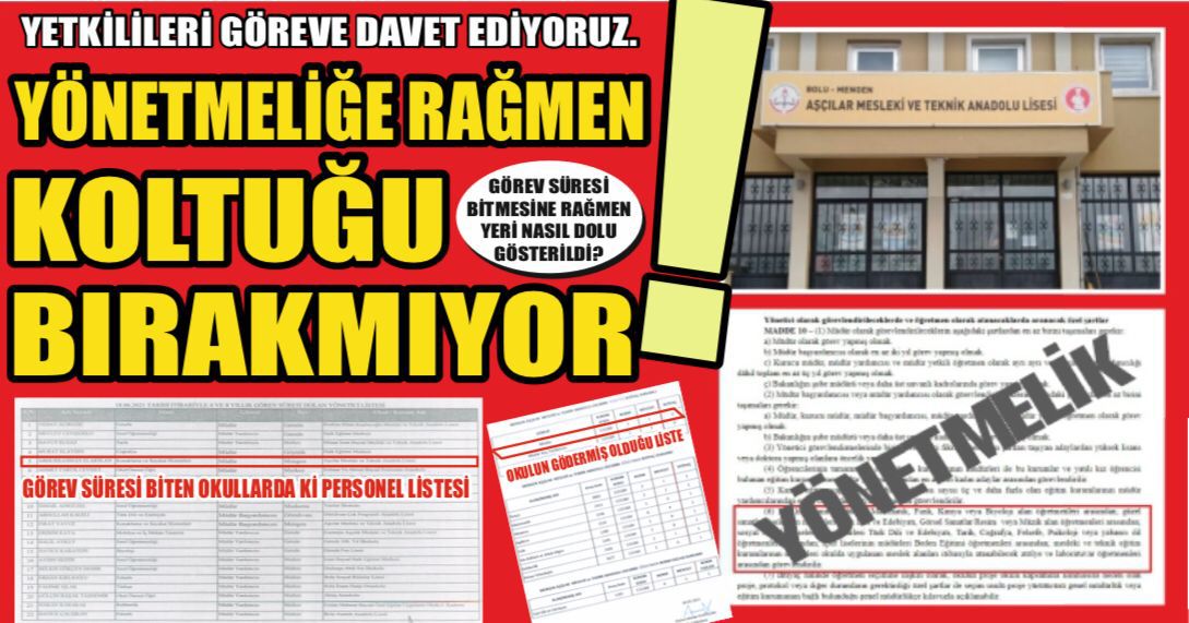 YÖNETMELİĞE RAĞMEN KOLTUĞU BIRAKMIYOR