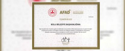 İÇİŞLERİ BAKANLIĞI'NDAN BOLU BELEDİYESİ'NE TEŞEKKÜR