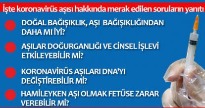 İŞTE KORONAVİRÜS AŞISI HAKKINDA MERAK EDİLEN SORULARIN YANITI