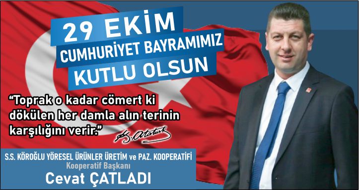 CEVAT ÇATLADI'DAN 29 EKİM CUMHURİYET BAYRAMI MESAJI