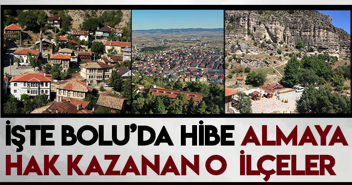 İŞTE BOLU'DA HİBE KAZANMAYA HAK KAZANAN O İLÇELER