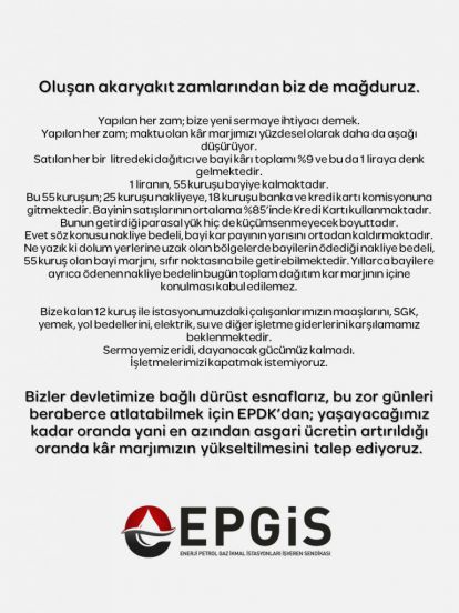 EPGİS, “Kâr marjımızı yükseltin”