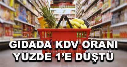Gıdada KDV oranı düştü