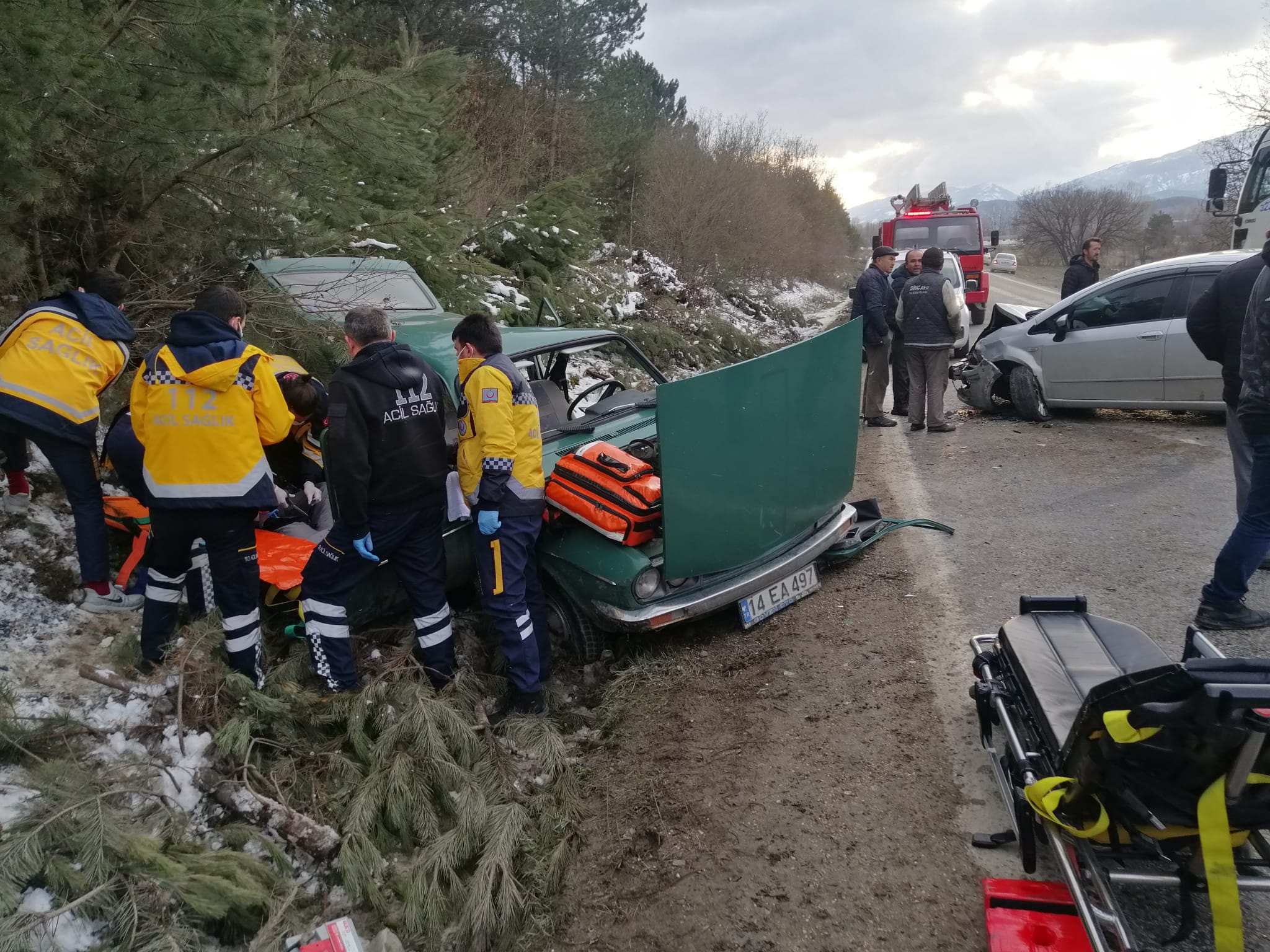 Mudurnu Yolu’nda feci kaza!