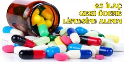 83 İLAÇ GERİ ÖDEME LİSTESİNE ALINDI