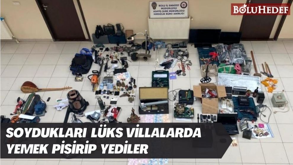 SOYDUKLARI LÜKS VİLLALARDA YEMEK PİŞİRİP YEDİLER