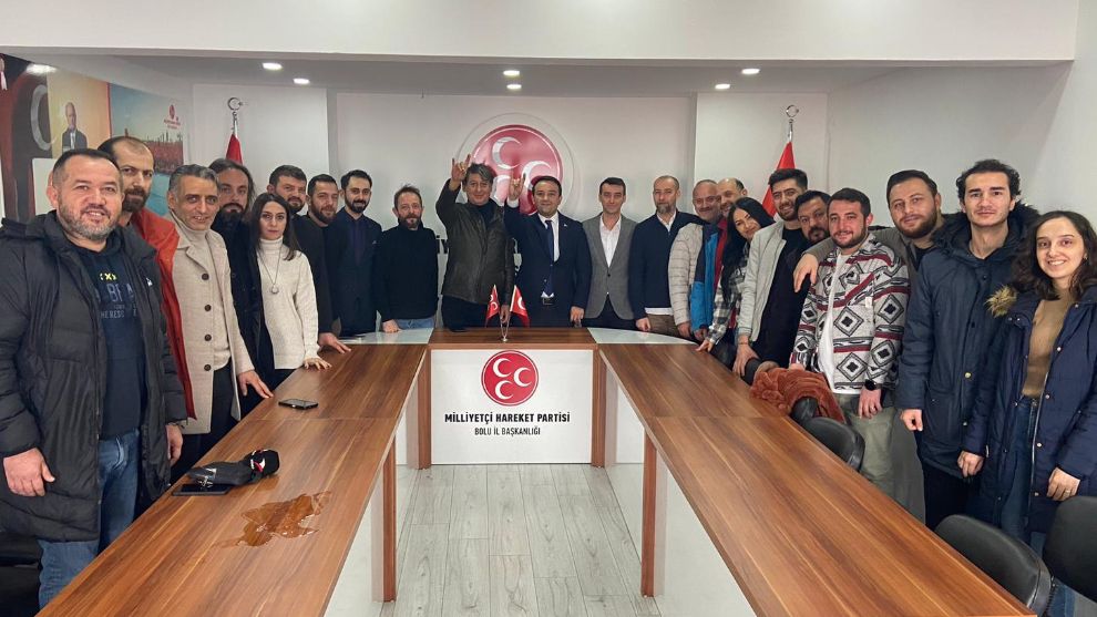 MHP MERKEZ İLÇE BAŞKANI HAKAN AYDIN'A MESLEKTAŞLARINDAN ANLAMLI ZİYARET ETTİ