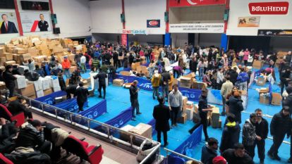 BOLU'DAN  DEPREM BÖLGESİNE 511 ARAÇ YARDIM GÖNDERİLDİ 
