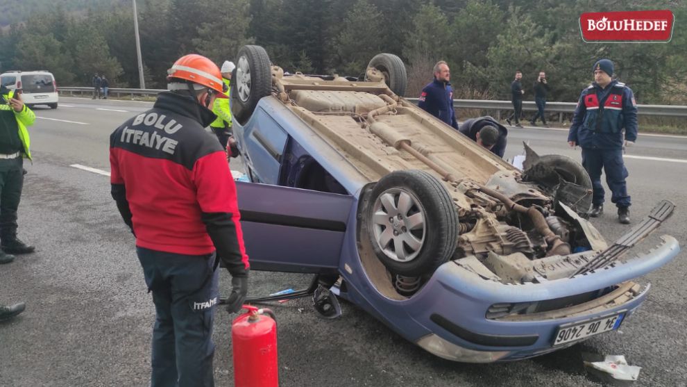 BOLU'DA TRAFİK KAZASI: 2 YARALI