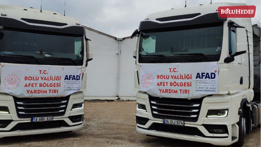 BOLU'DAN DEPREM BÖLGESİNE YARDIMLAR SÜRÜYOR