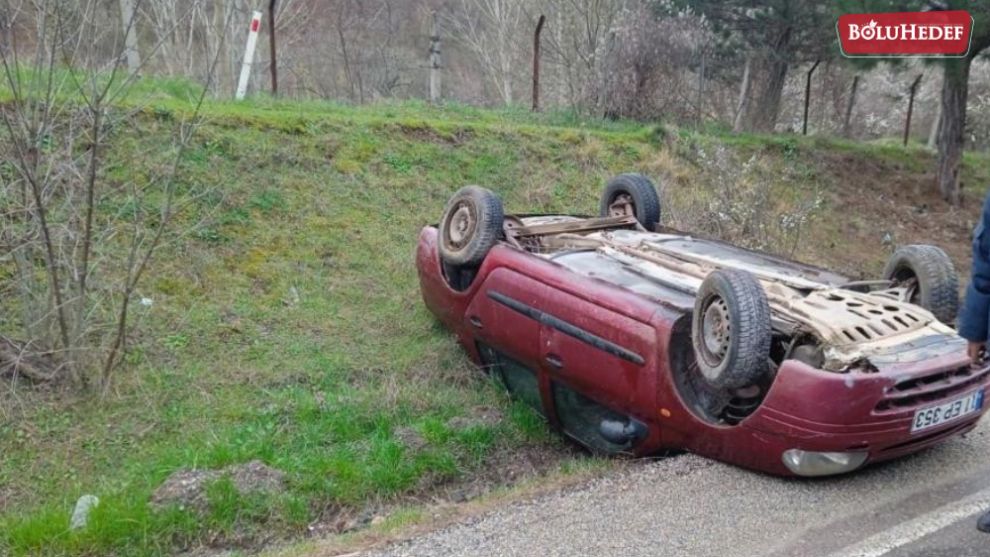 TAKLA ATAN OTOMOBİLDEN YARA ALMADAN KURTULDU