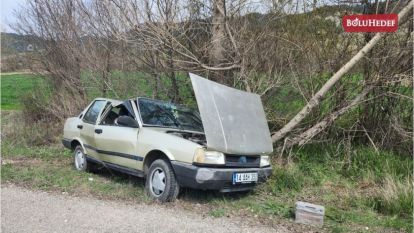 OTOMOBİLLE AĞACA ÇARPAN 2 KİŞİ YARALANDI