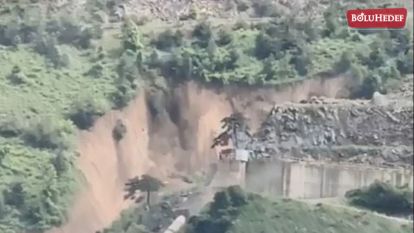 MUDURNU'DAKİ HEYELAN KAMERAYA BÖYLE YANSIDI