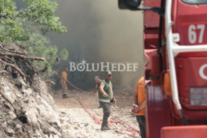 GÖYNÜK'TEKİ ORMAN YANGININA HAVADAN MÜDAHALE DEVAM EDİYOR