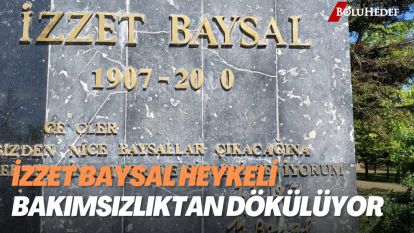 İZZET BAYSAL HEYKELİ BAKIMSIZLIKTAN DÖKÜLÜYOR 