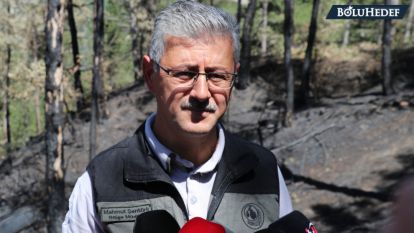 MÜDÜR MAHMUT ŞENTÜRK ORMAN YANGINLARI SONRASI MUDURNU'DA KONUŞTU