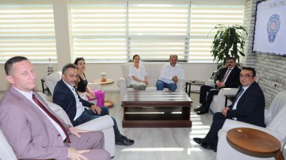 TANJU ÖZCAN VE BAŞKAN YARDICILARINDAN YENİ İL EMNİYET MÜDÜRÜ'NE ZİYARET