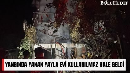 YANGINDA YANAN YAYLA EVİ KULLANILMAZ HALE GELDİ