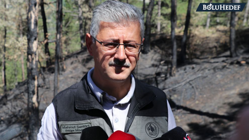MÜDÜR MAHMUT ŞENTÜRK ORMAN YANGINLARI SONRASI MUDURNU'DA KONUŞTU