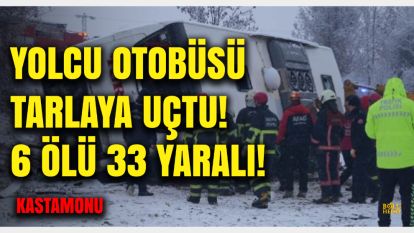 Kastamonu'da yolcu otobüsü tarlaya devrildi...