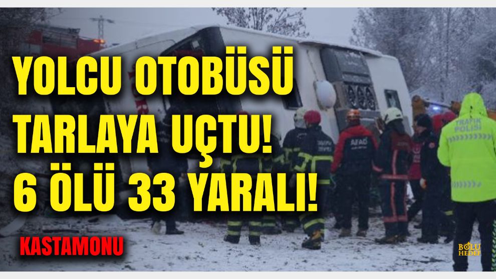 Kastamonu'da yolcu otobüsü tarlaya devrildi...