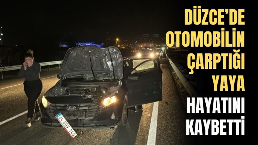 DÜZCE'DE OTOMOBİLİN ÇARPTIĞI YAYA HAYATINI KAYBETTİ