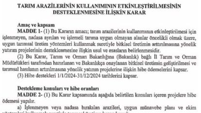 22 yıl sonra akla gelen Tarım alanları!