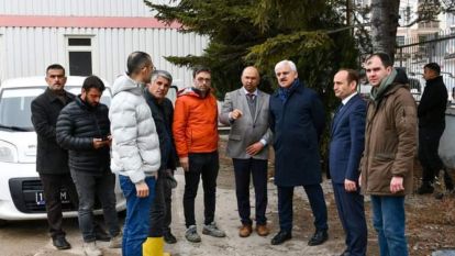 Vali Kılıç ve Milli Eğitim Müdürü Sarıcı, Gazipaşa İlkokulu İnşaatında...