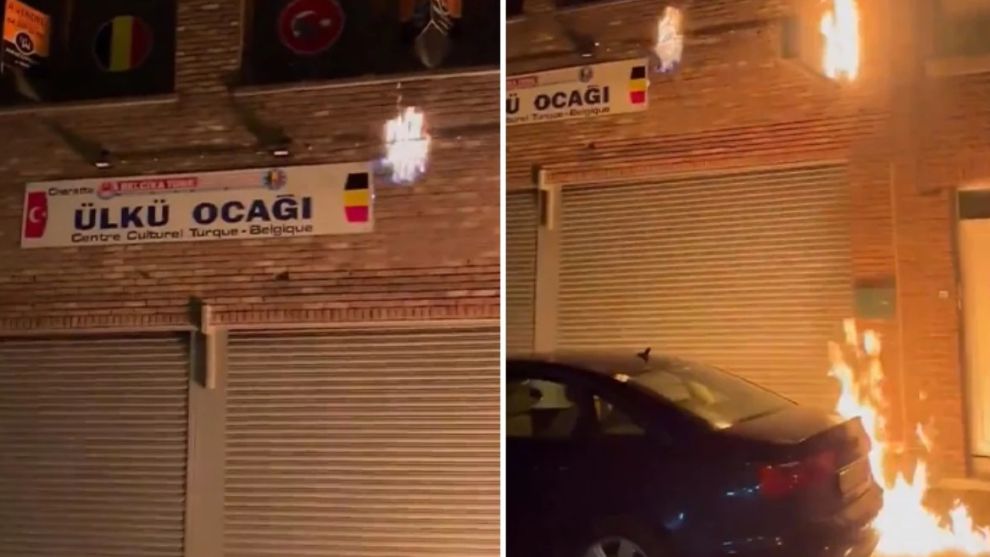 Belçika'da PKK destekçileri Ülkü Ocağı binasına molotoflarla saldırdı