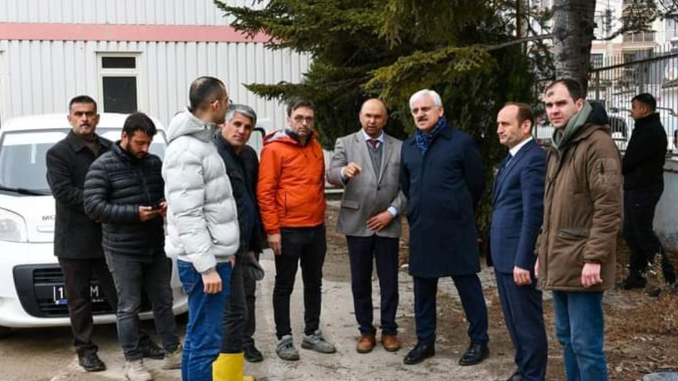 Vali Kılıç ve Milli Eğitim Müdürü Sarıcı, Gazipaşa İlkokulu İnşaatında...