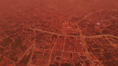 Afrika'dan gelen toz nedeniyle Bolu'da gökyüzü kırmızı, mor ve sarı renklerine büründü