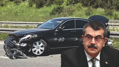 Milli Eğitim Bakanı'nın Makam Aracı Bolu'da  Kaza Yaptı