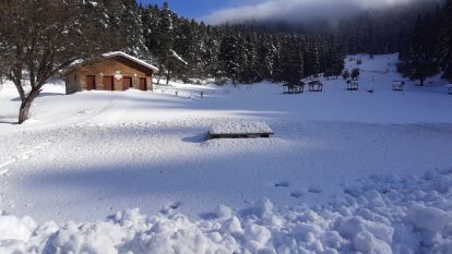 Abant Gölü'nde masalsı kış güzelliği