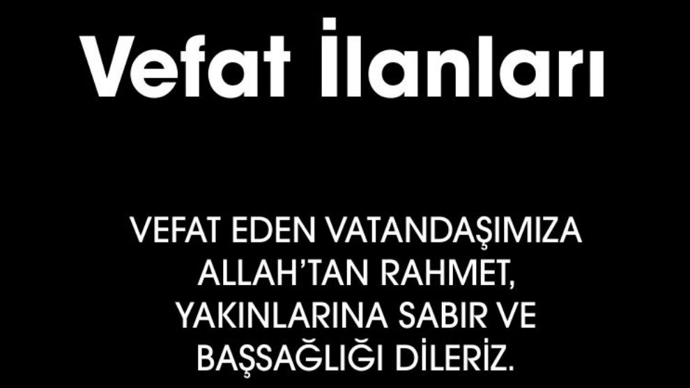 BOLU'DA BUGÜN VEFAT EDENLER