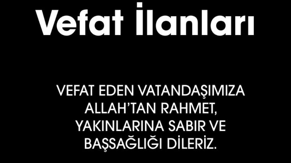 BOLU'DA BUGÜN VEFAT EDENLER