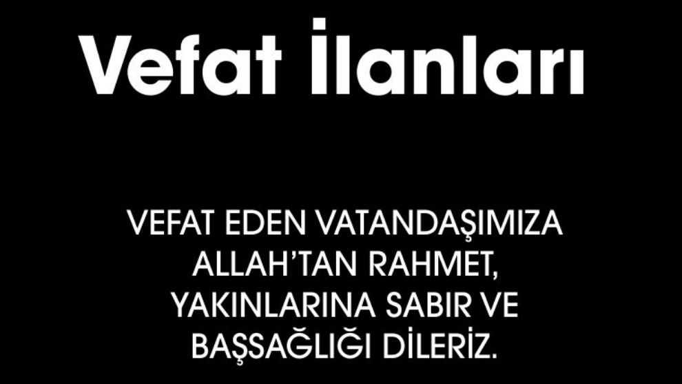 BOLU'DA BUGÜN VEFAT EDENLER