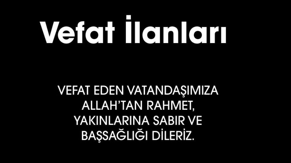 BOLU'DA BUGÜN VEFAT EDENLER