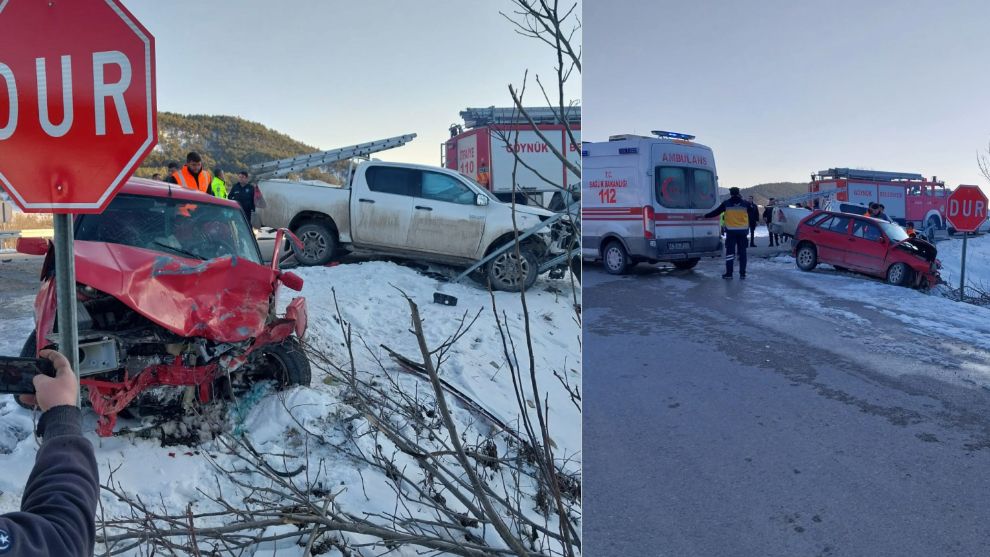 Bolu'da cip otomobille çarpıştı: 4 yaralı