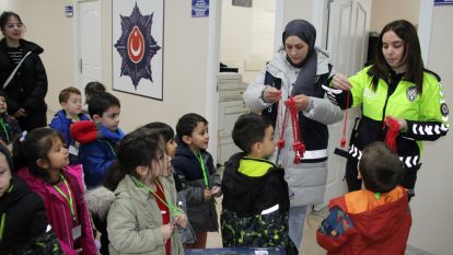 Minik öğrencilerden Emniyet Müdürlüğüne ziyaret