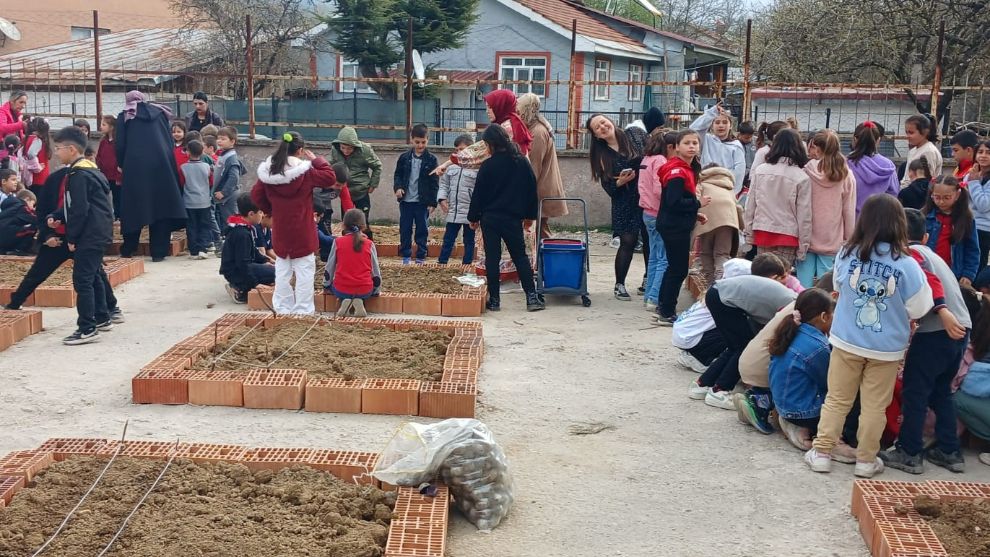 Siyah nohut ve mor patates tohumlarını toprakla buluşturdu